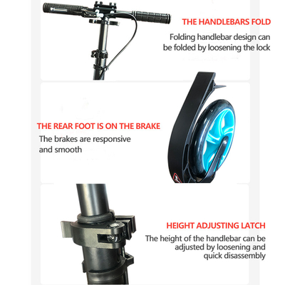 Adjustable Two Wheel Kick Scooter Aluminum Alloy 3 Fixed Option For Teen Adults